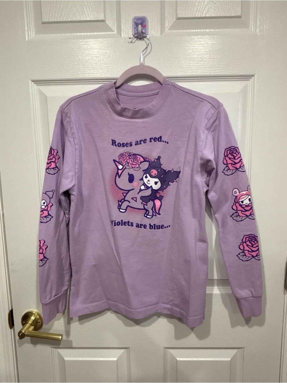 tokidoki Lavender Long Sleeve Tee with Character & Rose Prints
